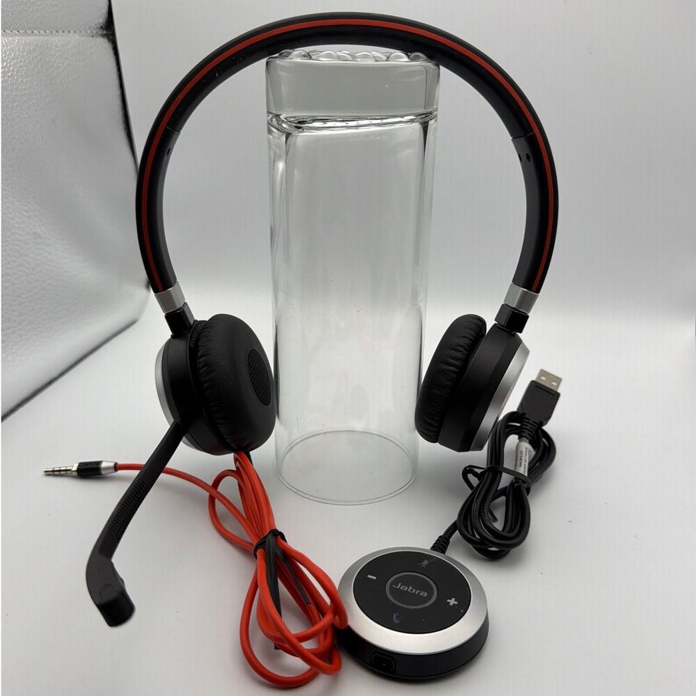 Jabra Evolve 40 Wired Stereo USB Headset HSC017 W/ Controller ENC010